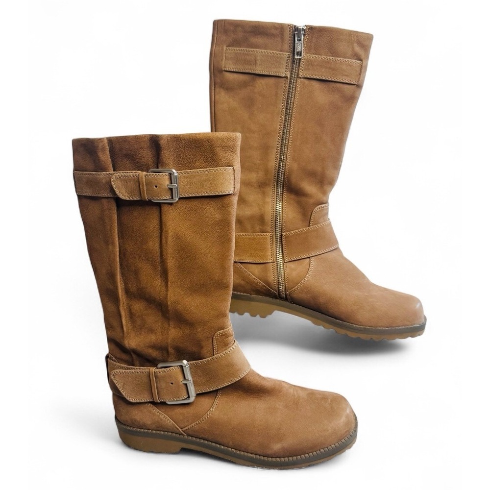 Gentle Souls by Kenneth Cole Women's‎ Buckled Up Moto Boot Size 7M Tan Brown